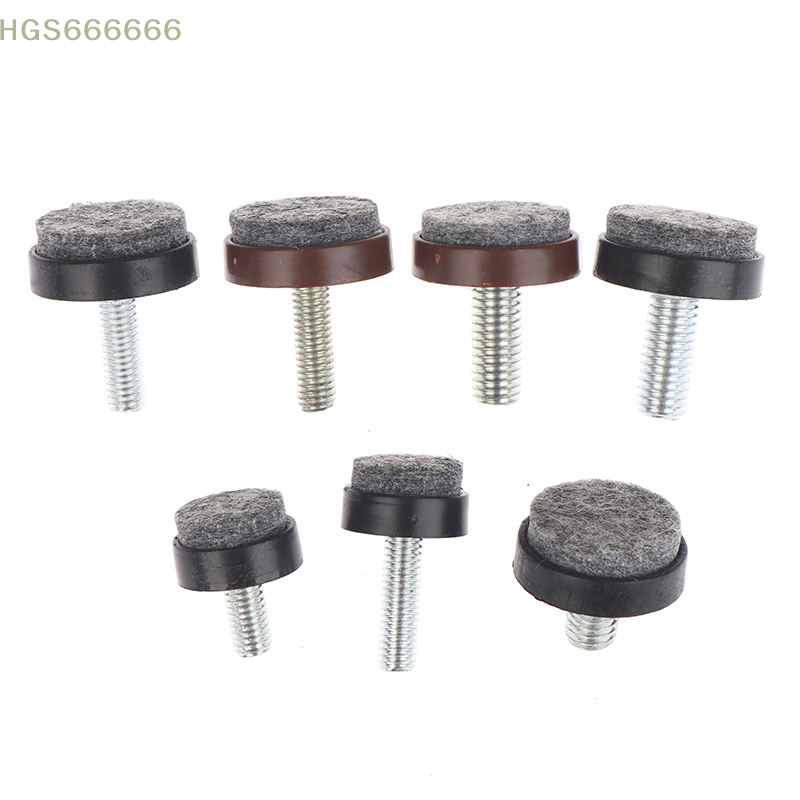 4/8 Piezas Patas de Fieltro Antideslizantes Ajustables M6 M8 para Mesa, Silla, Gabinete, Patas Redondas para Muebles con Tornillos