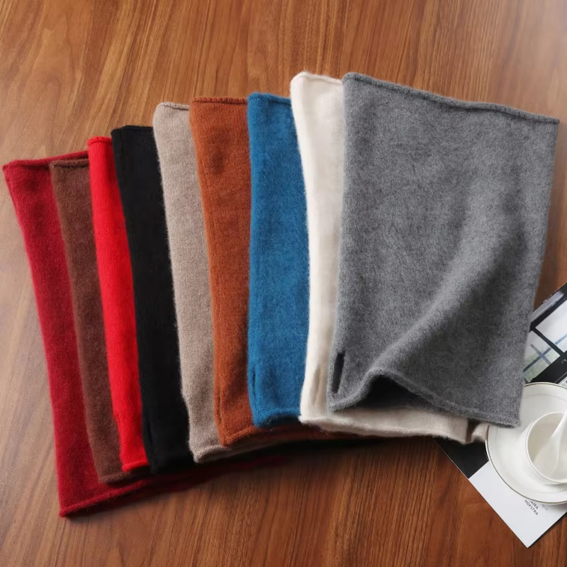 100% Zuivere Wol Gebreide Ring Sjaal Elegante Halsdoek Vrouwelijke Zachte Warme Kasjmier Valse Kraag Halswarmer Haarband Winter