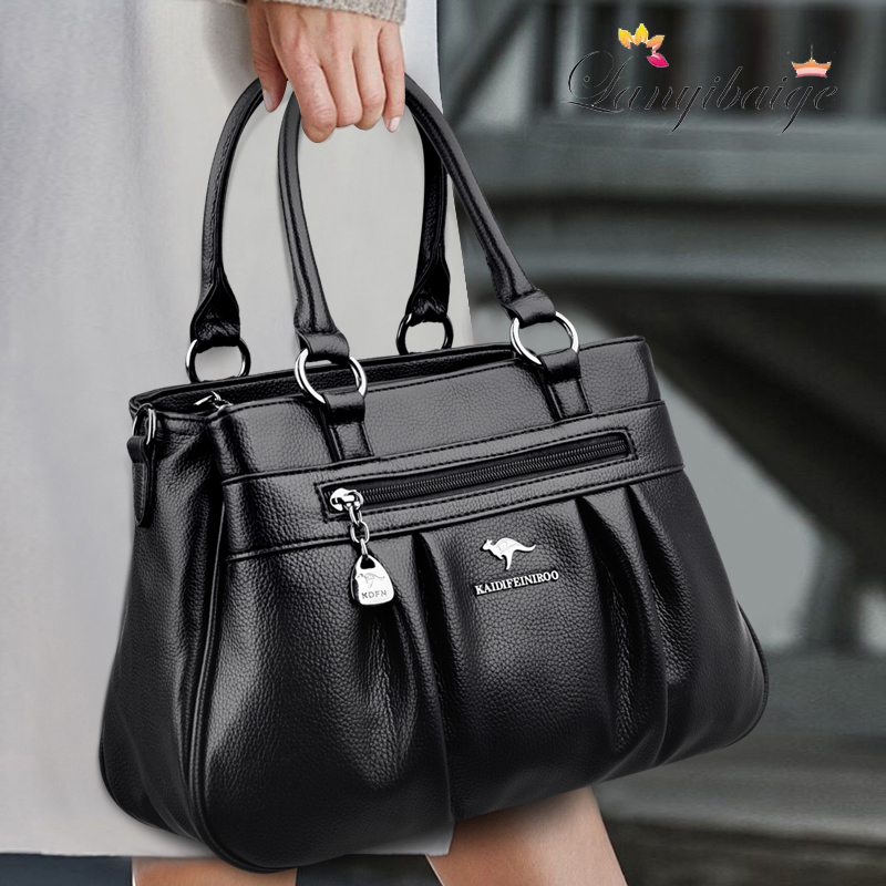 Damskie torebki z miękkiej skóry luksusowy projektant 3-warstwowe kieszonkowe torby na ramię typu crossbody damskie o dużej pojemności marki Messenger Tote