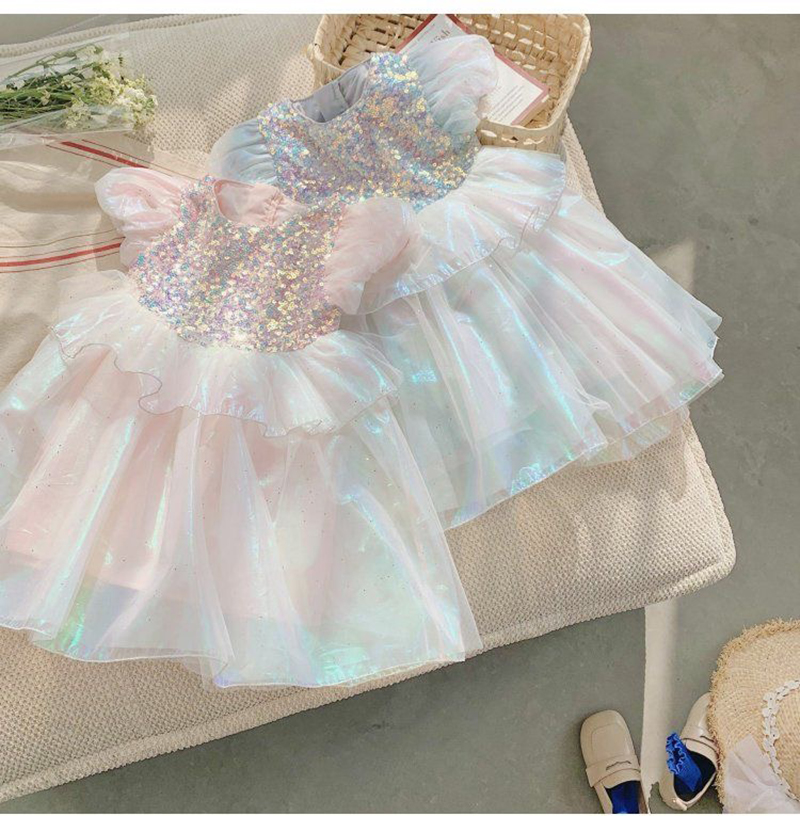 Girls Dress Fairy Tale Role Playing Summer New Mesh Fashion Little Princess Dress Christmas Birthday Gift 2-8 Years Kids Clothes