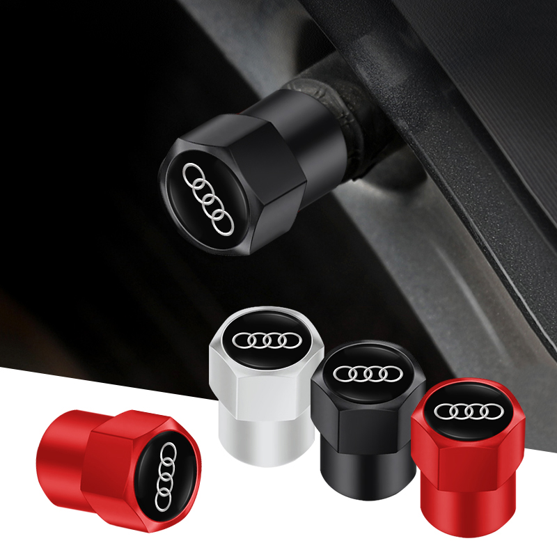 4 Uds. Tapas de válvula de neumático de Metal 3D cubierta de vástagos de aire de neumático de coche para Audi Sline A3 A1 A4 B8 B7 A6 C7 A5 A7 A8 B9 B6 C6 Q2 Q3 Q5 Q7 Q8 TT