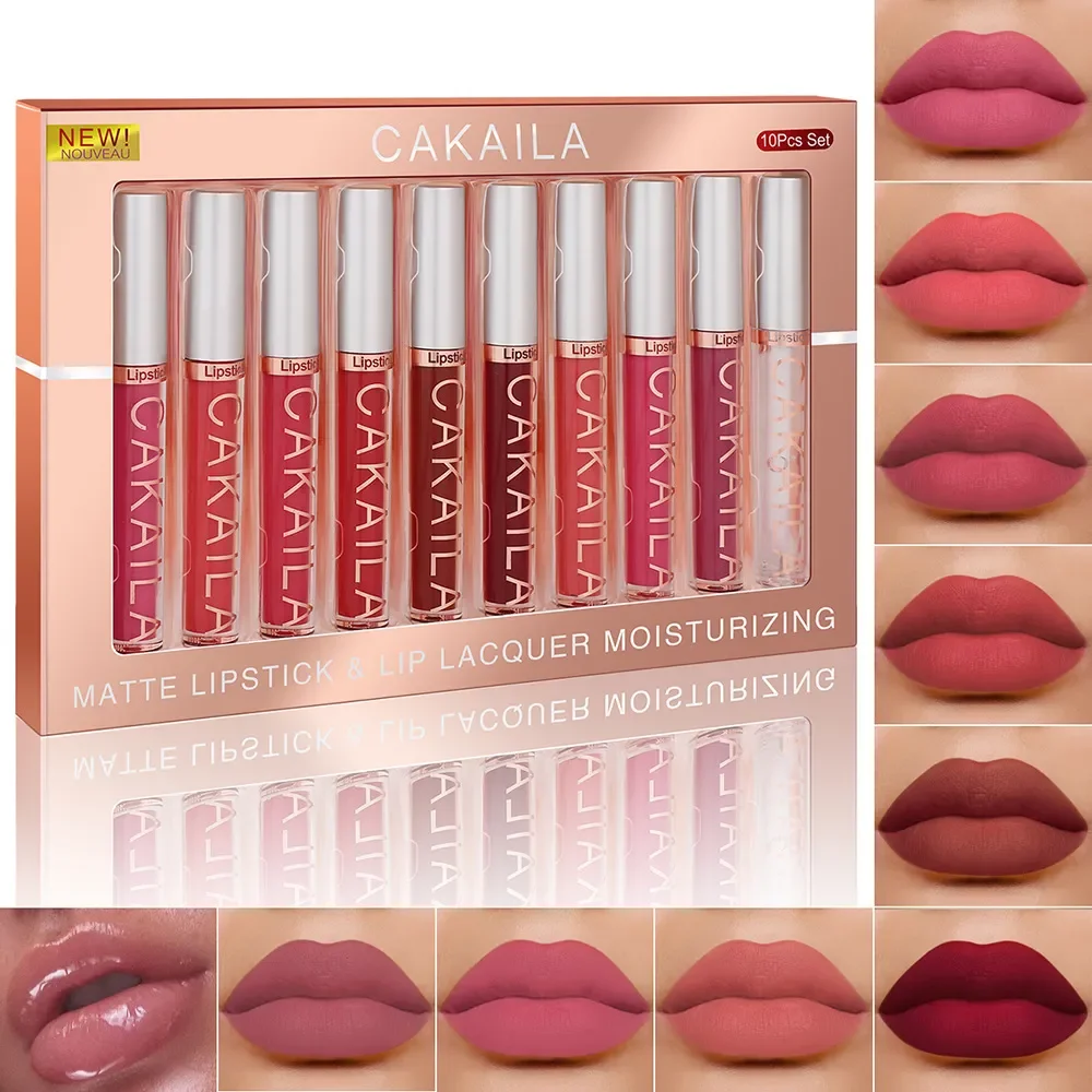 10/6 PCS Lippenstift Set Matte Naakt Vloeibare Lip Stain Make-Up voor vrouwen non stick Cup Lipgloss Waterdicht langdurige Cosmetica
