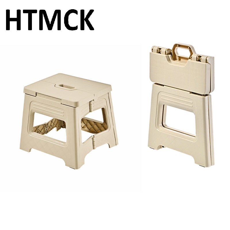 Banquinho Dobrável HTMCK com Design Integrado, Estrutura Leve e Reforçada, Portátil para Casa, Camping e Pesca