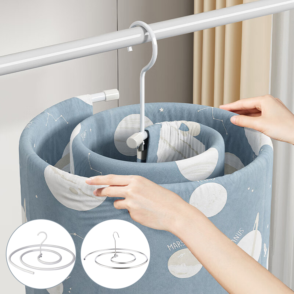 1/2pcs รอบเกลียวแผ่นแขวนผ้านวมแผ่นแขวน Multi-Functional ระเบียงหมุนเกลียว Drying Rack สําหรับเสื้อผ้า