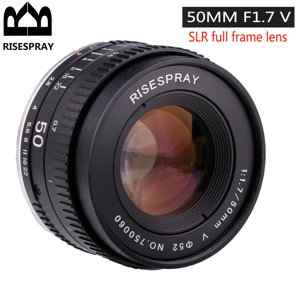 Objectif manuel à grande ouverture 50 mm F1.7 en métal, objectif standard plein format pour portrait, pour appareil photo Canon EOS EF M42 Nikon F SLR