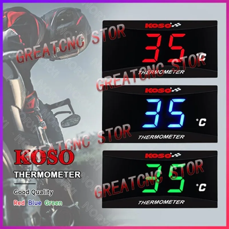 Koso medidor de temperatura da cabeça do cilindro da motocicleta lcd sensor de tela digital samci medidores de temperatura do cilindro universal