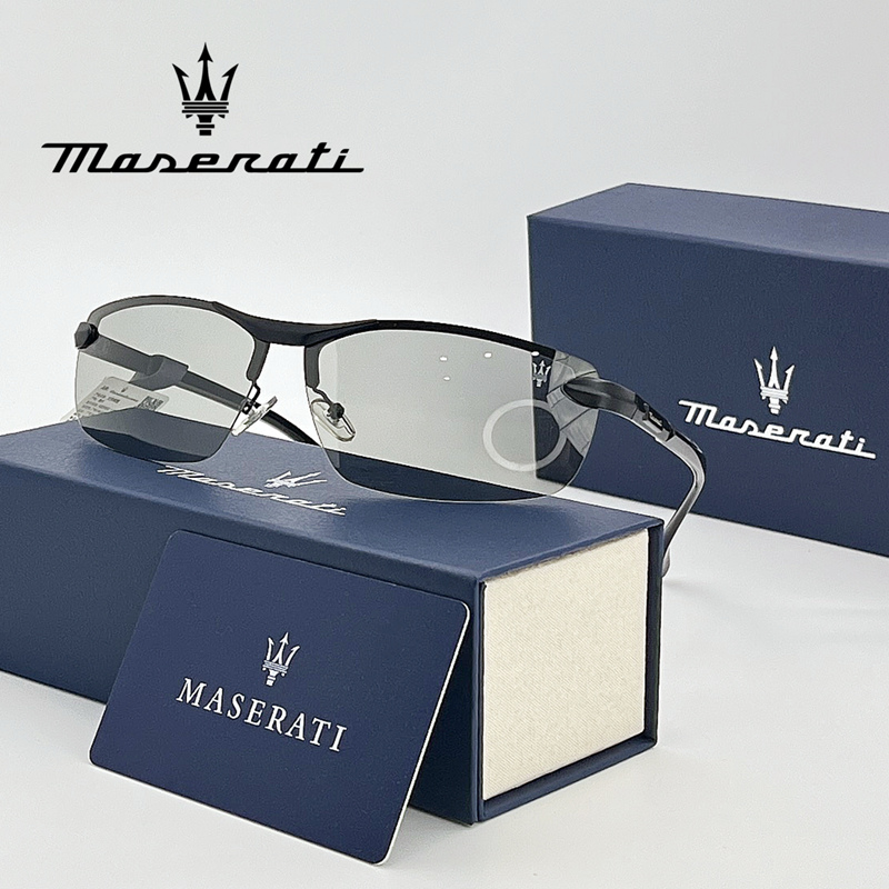 Kacamata Hitam MASERATI Terpolarisasi UV400 Ringan Tanpa Bingkai untuk Bersepeda Mengemudi untuk Pria Wanita Unisex Olahraga Luar Ruangan Penggunaan Sehari-hari