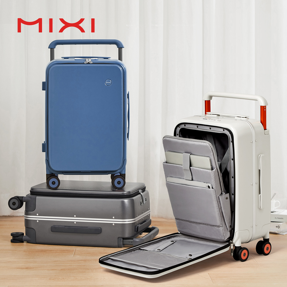 Mixi 2022 Mới Thiết Kế Tay Cầm Rộng Vali Nam Mang Theo Hành Lý Nữ Xe Đẩy Du Lịch Ốp Lưng 20 Inch Cabin Máy Tính khung Nhôm M9275