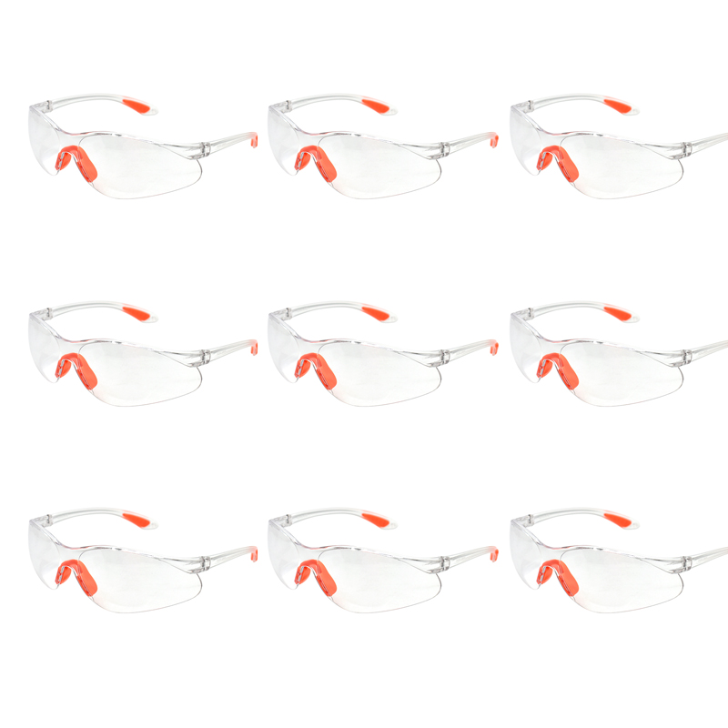 12pçs óculos de proteção para os olhos, óculos de segurança para trabalho de laboratório, material de pc, anti-impacto, vento, à prova de poeira, segurança, equitação, óculos transparentes