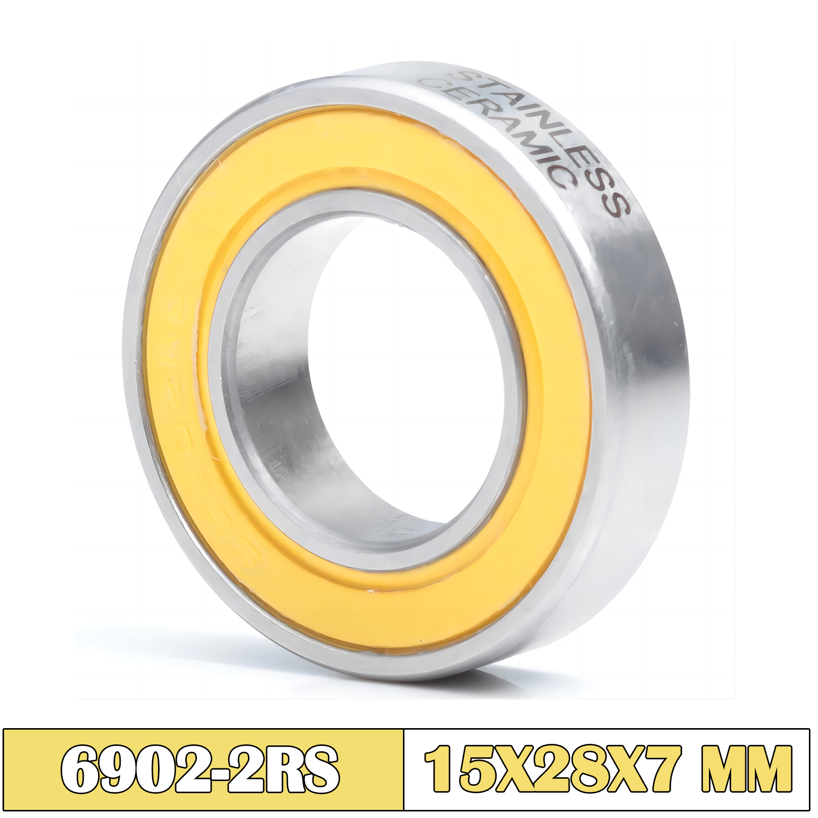 6902-2RS Stainless Bearing 15*28*7 mm ( 1 PC ) ABEC-5 6902 RS Bicycle Hub Front Rear Hubs Wheel 15 28 7 Ceramic Balls Bearings