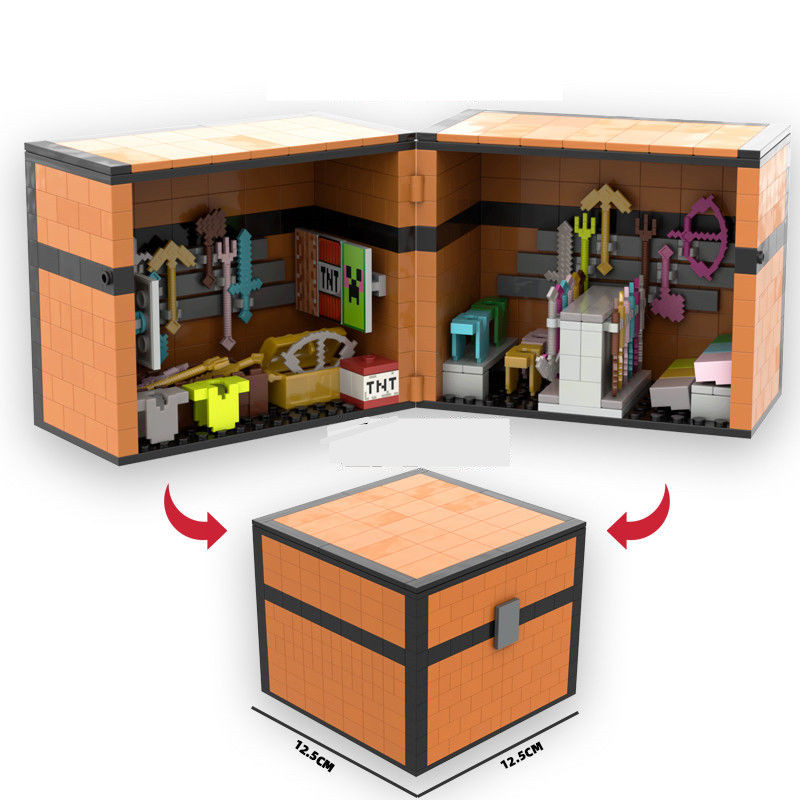 Blok Bangunan Model Seri Creative My World MOC Senjata Kotak Aksesori Set Mainan Blok Konstruksi