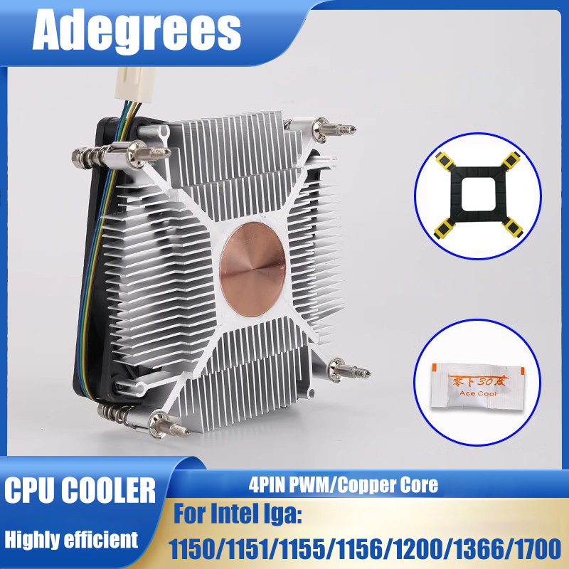 80MM MINI Chłodnica Powietrzna do Procesora, Wąska Wieża Chłodząca, Radiator PC do Intel LGA 1155 1156 1150 1151 1366 1700 1200, Cichy Wentylator Chłodzący