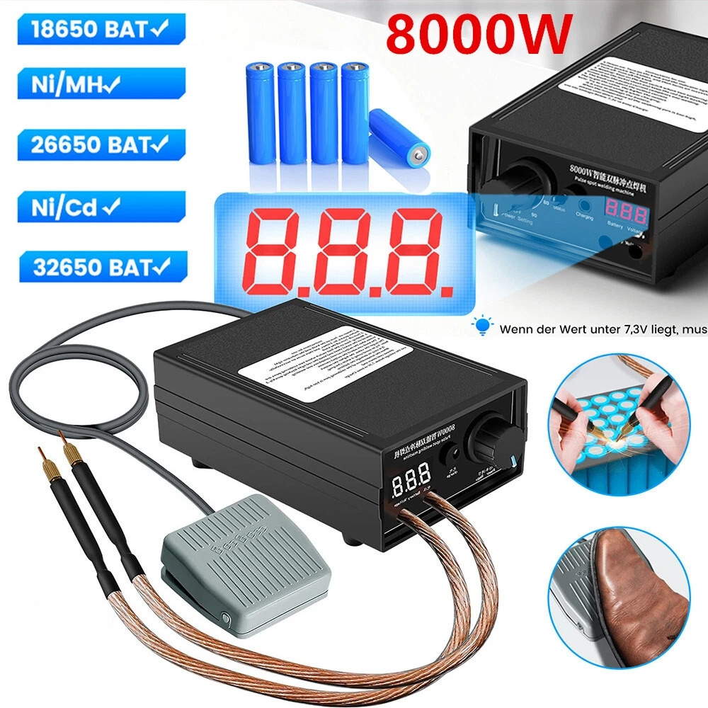 8000 W Mini Spot Schweißer Kit DIY Automat 18650 Batterie Pack Schweißen Tragbare Spot Schweißen Maschine Stift Für 0,15 MM Nickel Streifen