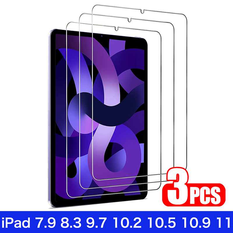 Protecteur d'écran en verre trempé, pour Apple iPad 10 9 8 7 Air 5 4 3 Mini 6 5 4 Pro 12.9 11 10.9 10.5 10.2 9.7, Film trempé