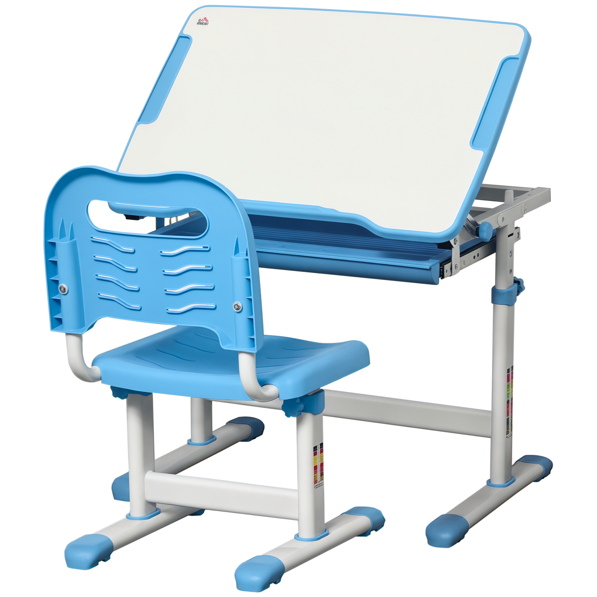 Mesa infantil HOMCOM com cadeira infantil + 6 anos altura regulável 66x47x77