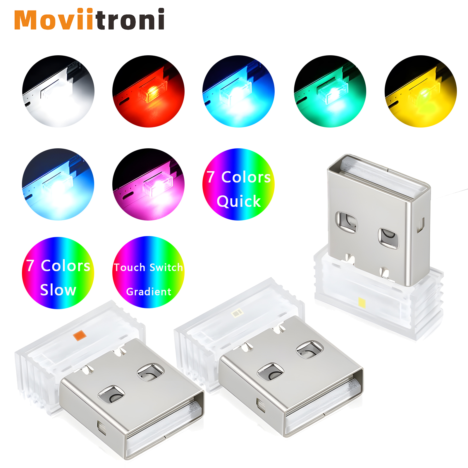 Mini USB Car Light Uniwersalne przenośne oświetlenie atmosferyczne USB DC 5V USB LED Zestaw oświetlenia wnętrza samochodu do laptopa Nocne biuro domowe