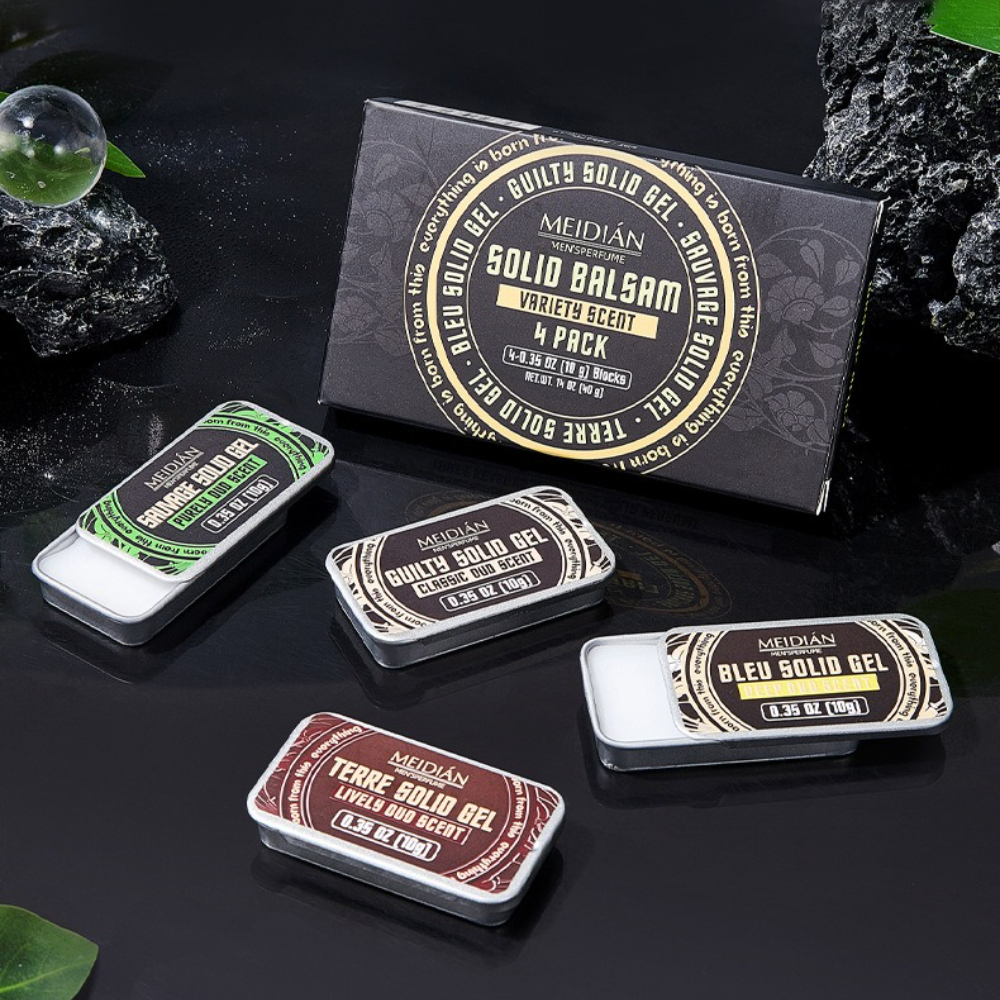 4 pièces/ensemble hommes baume solide Cologne parfum longue durée hommes déodorant Portable femme parfum Floral baume solide Gel parfums légers