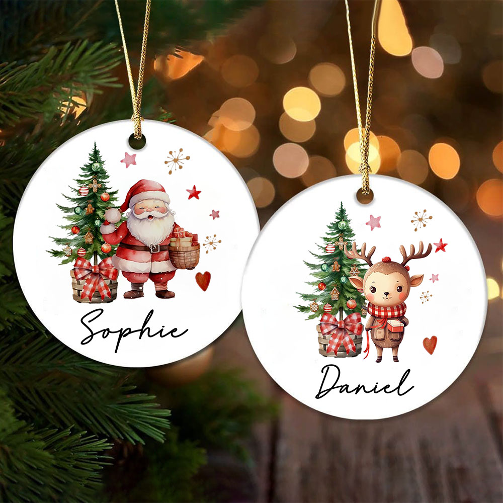 Ornamento de natal personalizado para bebê, criança, foto de natal, adereço, lembrança personalizada, presente infantil, ornamento de cerâmica de natal