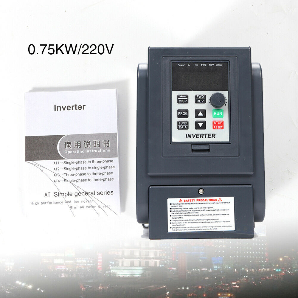 1 fase frequentieomvormer 750 W universele VFD snelheidsregelaar omvormer AT2 220 V