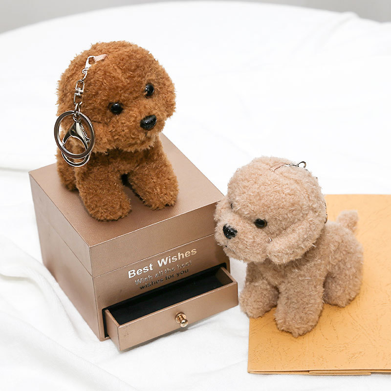 Porte-clés en peluche chien en peluche de 12cm, petit pendentif, jouets pour enfants, tentures de sac à dos, animaux en peluche, cadeaux de noël et d'anniversaire, nouvelle collection