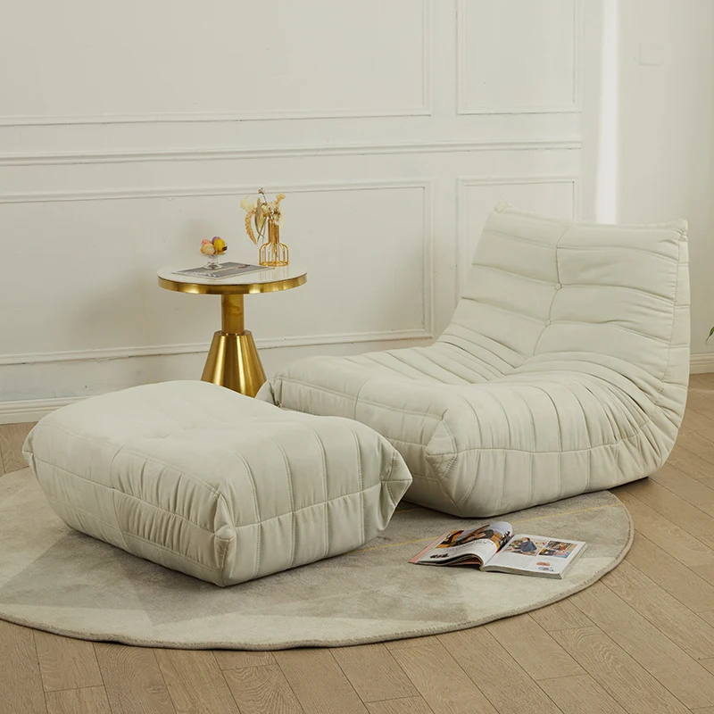 Lazy Floor Sofa Living Room Single Seat Foam Armless Couch Chair Fireside Bean Bag Chair Home Bedroom Soft Lounge Accent Chair