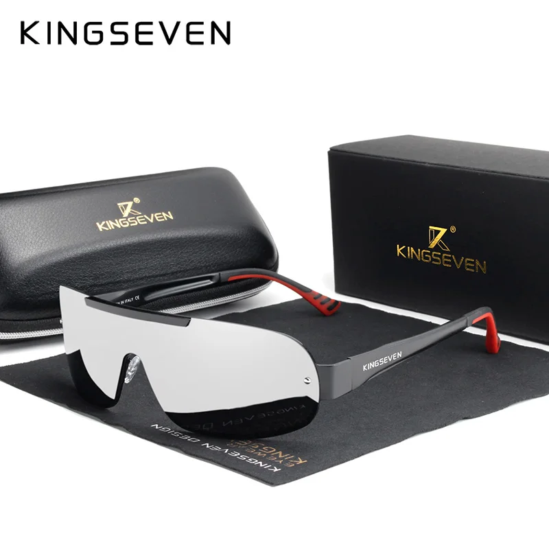 Солнцезащитные очки KINGSEVEN поляризованные мужские с большой оправой из алюминия, модные, для активного отдыха и велоспорта