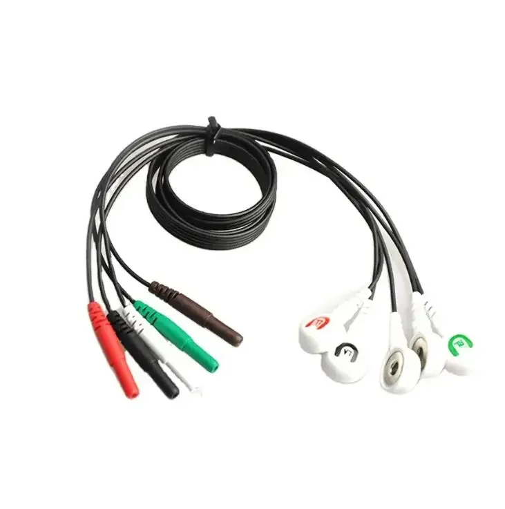 แจ็ค 1.5 มม. 3 สายไฟ Sanp AHA/IEC Holter ECG Cable และสายไฟ
