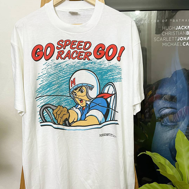 Koszulka Speed Racer Classic Movie Heavyweight dla par, luźny krój, krótki rękaw, styl high street, modny trend