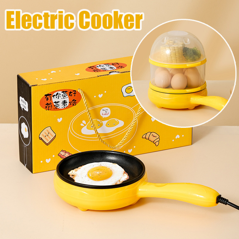 Mini multicocina, cacerola antiadherente, ollas de cocina para huevos fritos, filete, arroz frito, vaporera para bollo, ollas de cocina