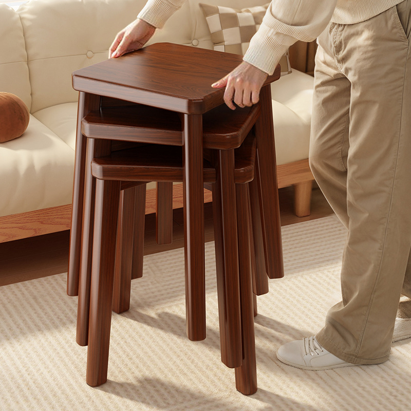 Solid Wood Stool Household Stackable Bench Guest Dining Chair 2025 New Muebles Multifuncionales Living Room Furniture Tabouret