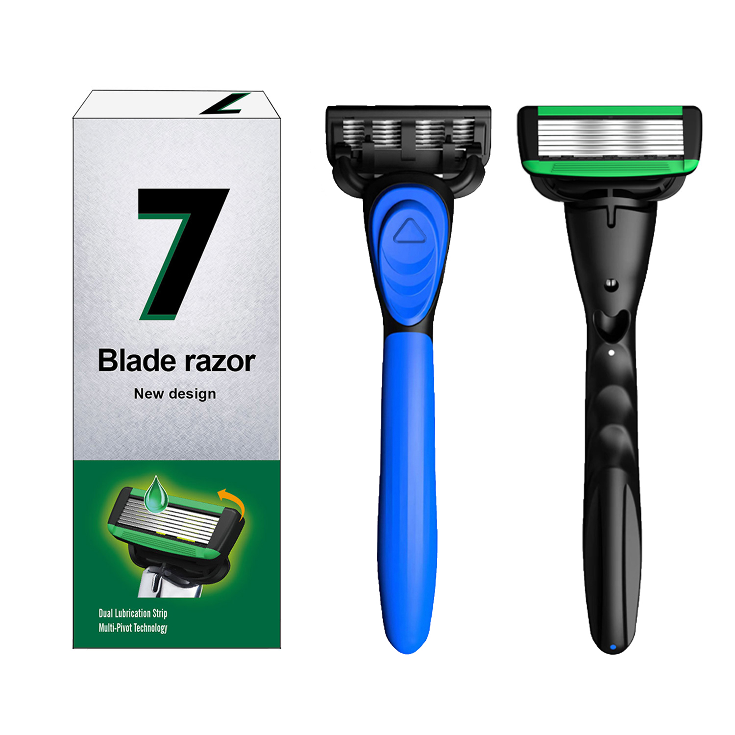 Pisau cukur Manual 7 lapis pria, pisau penghilang rambut, pisau cukur Stainless Steel tanpa kerusakan kulit, pencukur jenggot