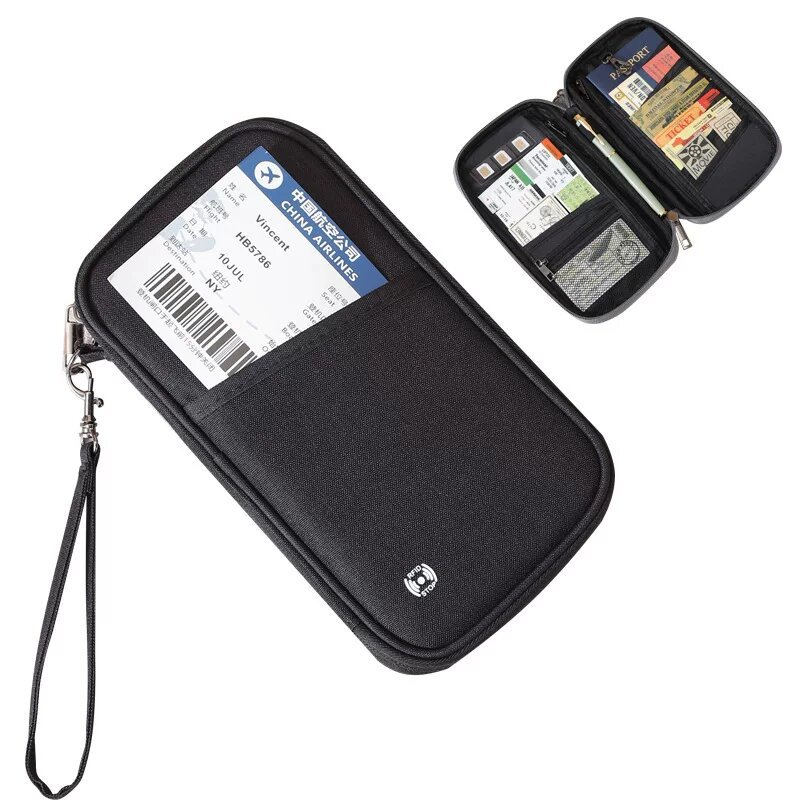Passport Holder Bag Family Rfid Blocking Passport Wallet Travel Essentials Wallet Travel Document Organizer Credit Cards Case