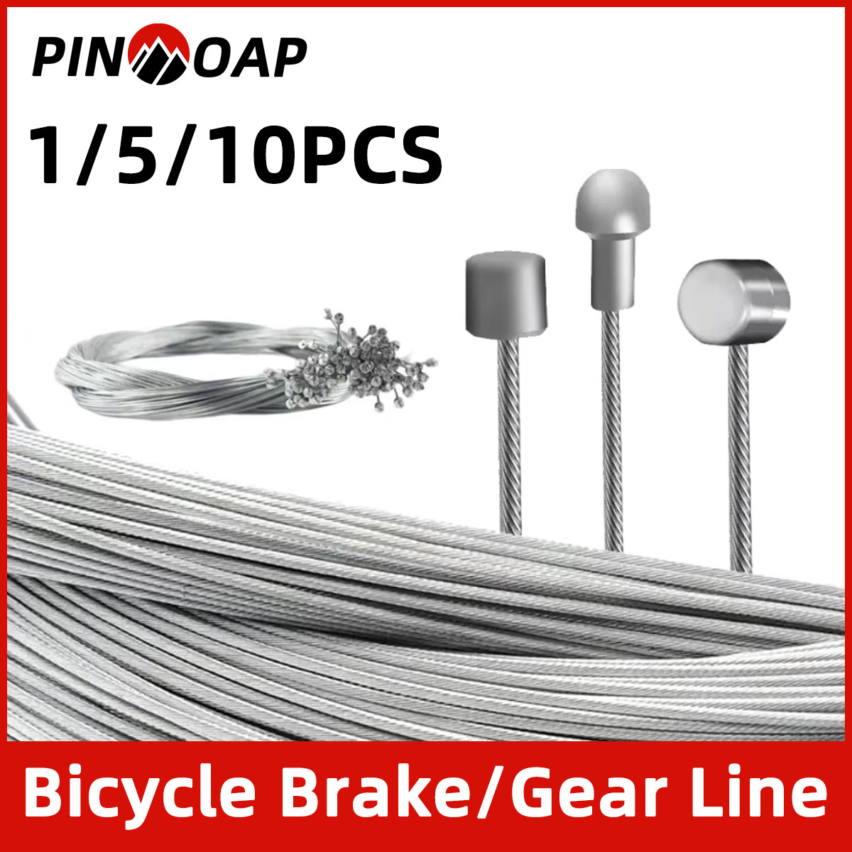 PINMOAP Cable de freno/engranaje para bicicleta, núcleo de superficie pulida, material de acero inoxidable, accesorios para bicicleta resistentes y duraderos