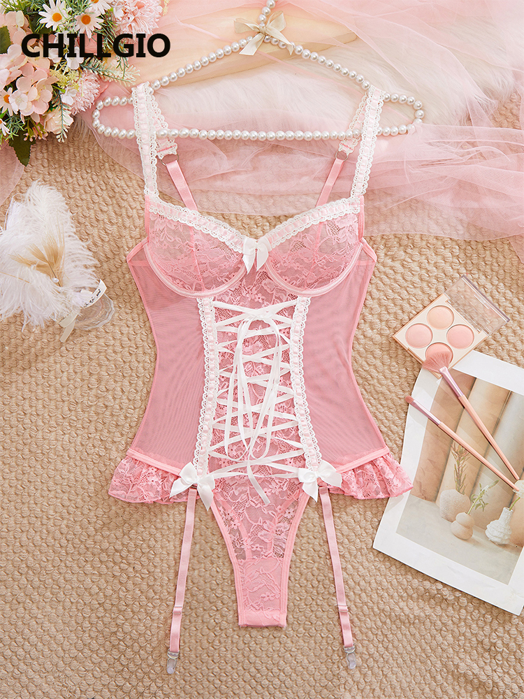 MiniInTheBox LGIO-Lingerie une pièce en dentelle pour femme, barboteuse à bretelles, collants, mode, sexy, transparent, combinaisons de batterie, 7.0