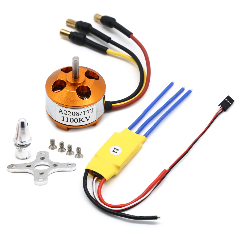 XXD A2212 A2208 930KV 1000KV 1400KV 2200KV 2700KV Бесщеточный двигатель с бесщеточным регулятором скорости двигателя ESC 30A для RC Drone