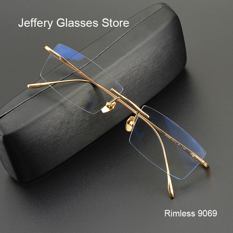 Lunettes carrées ultralégères sans bords en titane pur, monture pour hommes et femmes, mode Business rectangulaire, lunettes quotidiennes, Gafas, 2026