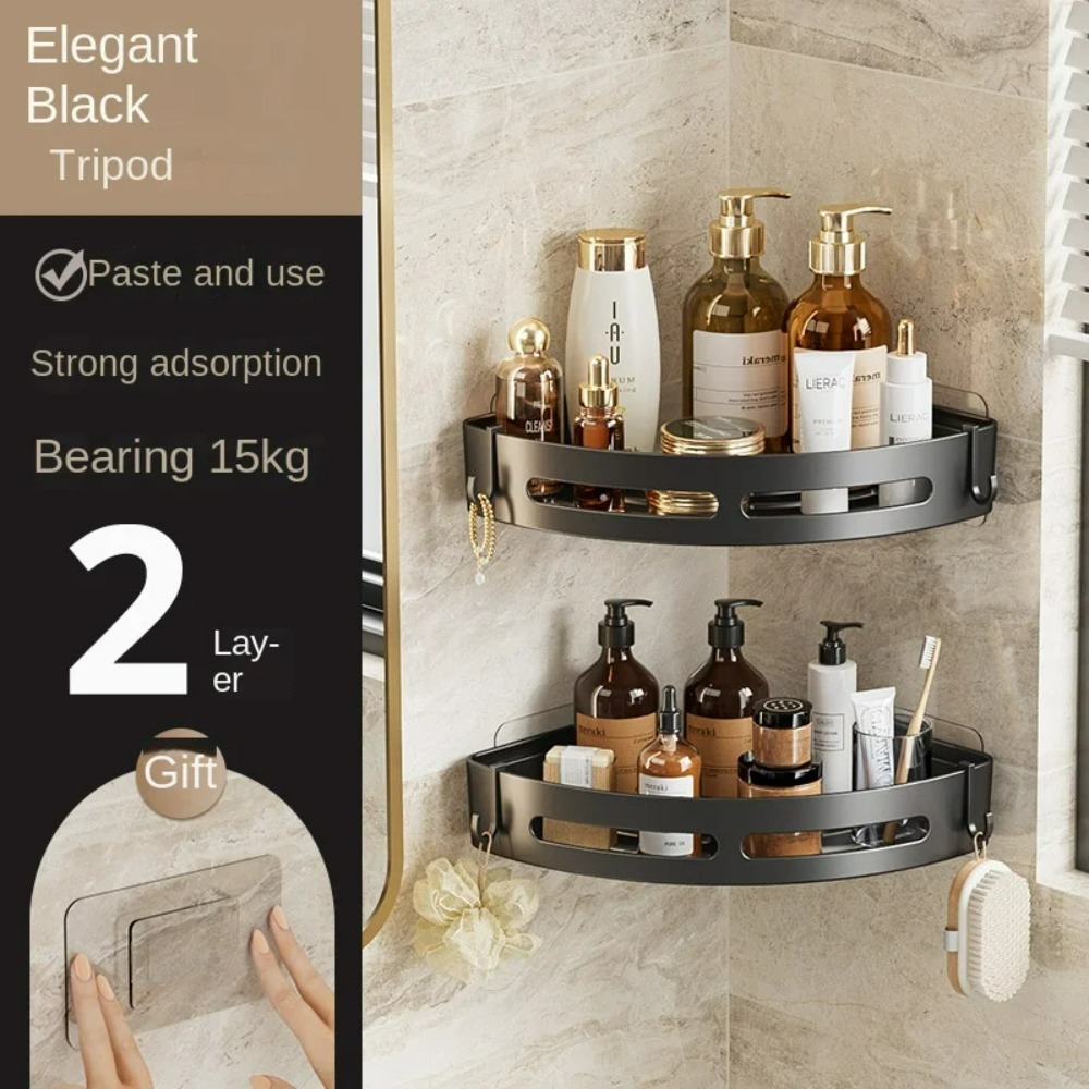 Soporte adhesivo para champú de baño, estantes de almacenamiento para ducha, estante sin taladro, soporte para toallas de esquina, estantes para baño, 3/2/1 Uds.