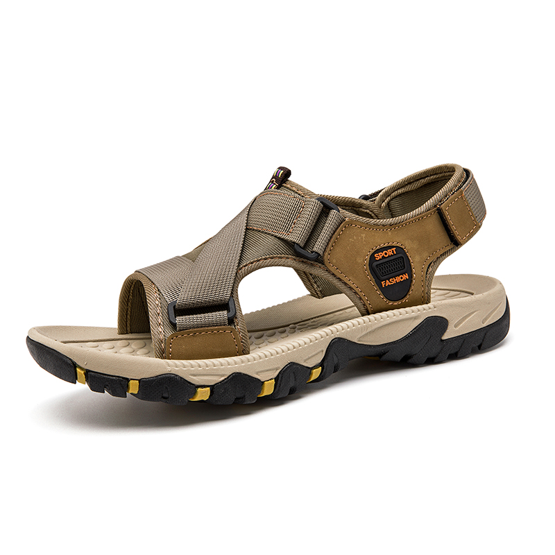 Sandali da uomo classici di marca, sandali estivi in vera pelle, sandali da uomo casual per esterni, sandali leggeri alla moda, sneakers da uomo, taglia 38-46