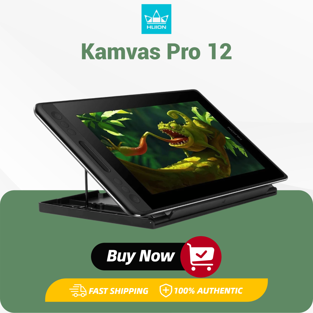 HUION Kamvas Pro 12 grafisch tabletscherm 120% sRGB kantelondersteuning Stylus Batterijloze tekenpen Displaymonitor 11,6 inch
