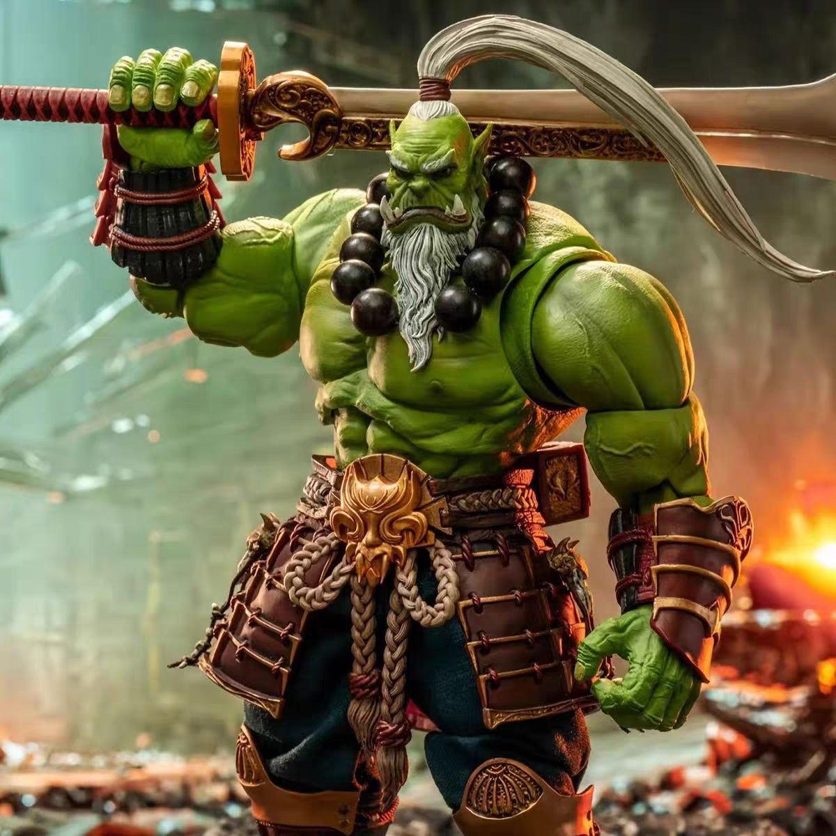 Figura de acción coleccionable Master Swordmaster 1/10 - Guerrero orco guardián de World of Warcraft, estatuas de anime y decoraciones de modelos