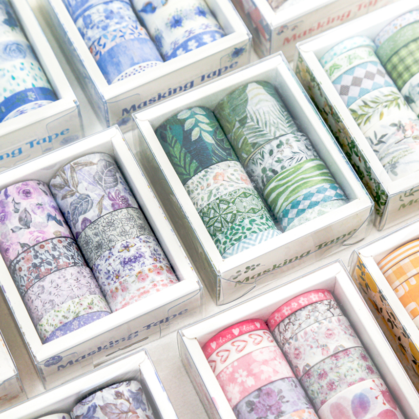 Bandes Washi 10 rouleau/ensemble Kawaii matériel Washitape Adhesiva Scrapbooking Sakura papier journal décoration fleur autocollants papeterie