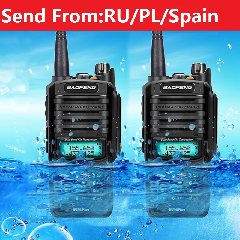 Baofeng-防水トランシーバー、UV 9R Plus、アマチュア無線、CB ラジオ、FM ラジオ付き Comunicador、10W、2 個