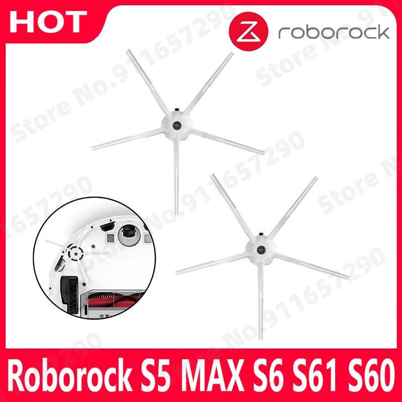 Kit Cadangan Sikat Samping Roborock dengan Sikat Pembersih 5 Lengan Cocok untuk Roborock S7 S7MAX S50 S6 & S5 Max S6max VS4 E4