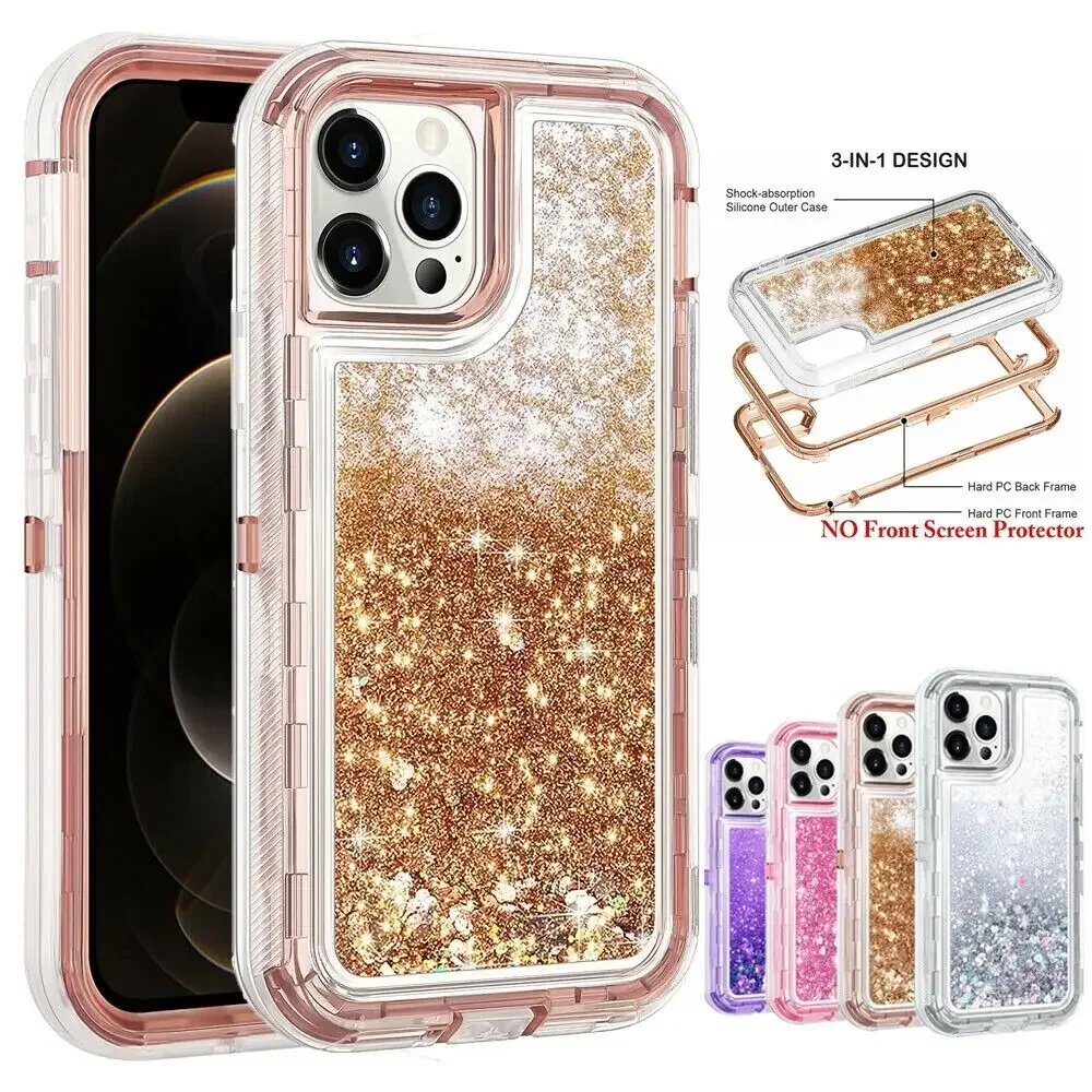 เคสกันกระแทกแบบหรูหรา ประกายวิบวับ ทรายไหลได้ สำหรับ iPhone 17 16 15 14 13 Pro Max X XSMAX XR SE 6 7 8 Plus