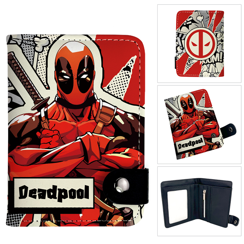 Miniso Cartoon Marvel Wallet Comics Deadpool Spider Man Monedero HASP Carteras cortas para hombres y niños