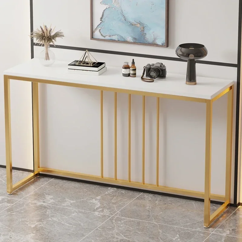 Mesa consola moderna para el hogar, estante de exhibición de almacenamiento de lujo ligero y de aspecto alto, mesa estrecha para pasillo, entrada, sala de estar