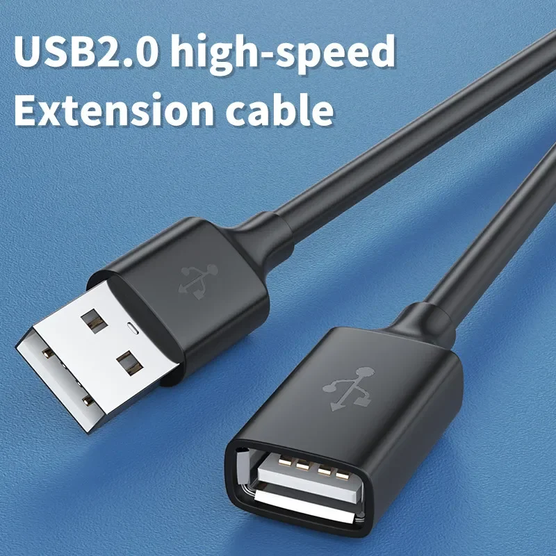 Cable de extensión USB para ordenador portátil, TV, SSD, disco duro móvil, Cable de datos USB 2,0, conector macho a hembra, 0,5 M/1M/1,5 M/2M/3M