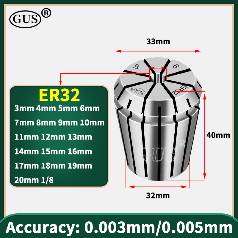 Высокая точность ER11 ER16 ER20 ER25 ER32 ER пружинный цанговый патрон 0.003mm 0.005mm CNC гравировальный станок фрезерный инструмент держатель токарный станок