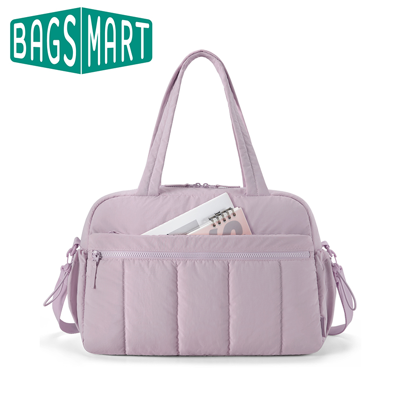 BAGSMART Women's Travel Duffel Bag Gym Bag with Wet Pocket Carry On Waterproof Weekender Boston Bag for Airport Cabin