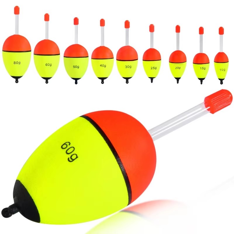 2/10 pçs eva luminosa pesca noite flutuador luz vara espuma plástico bobber mar rocha pesca impressionante flutua acessórios de pesca